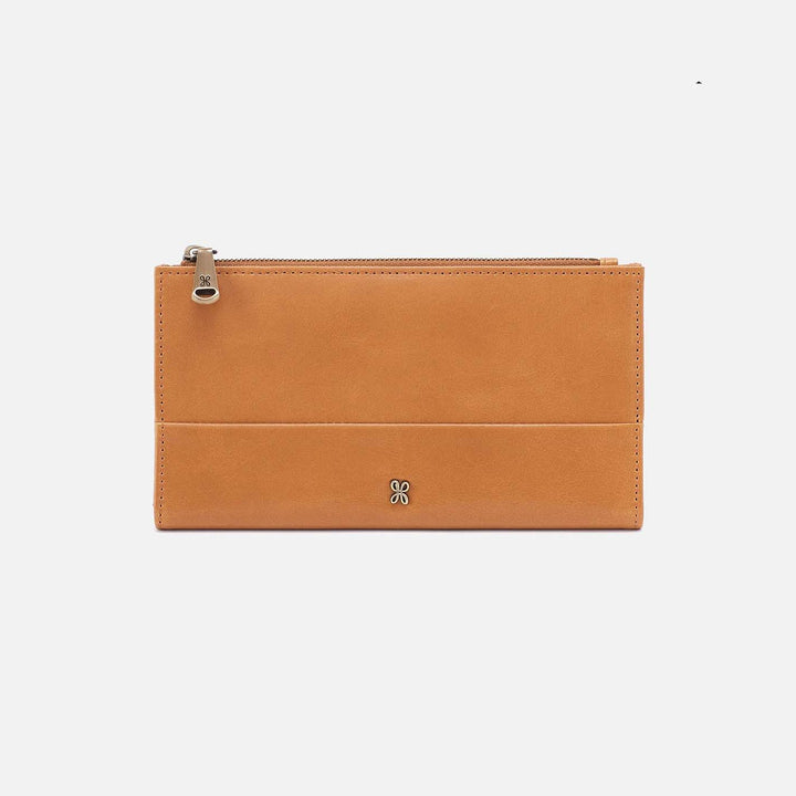 Hobo Jill Large Bifold Wallet - Natural Polished Leather