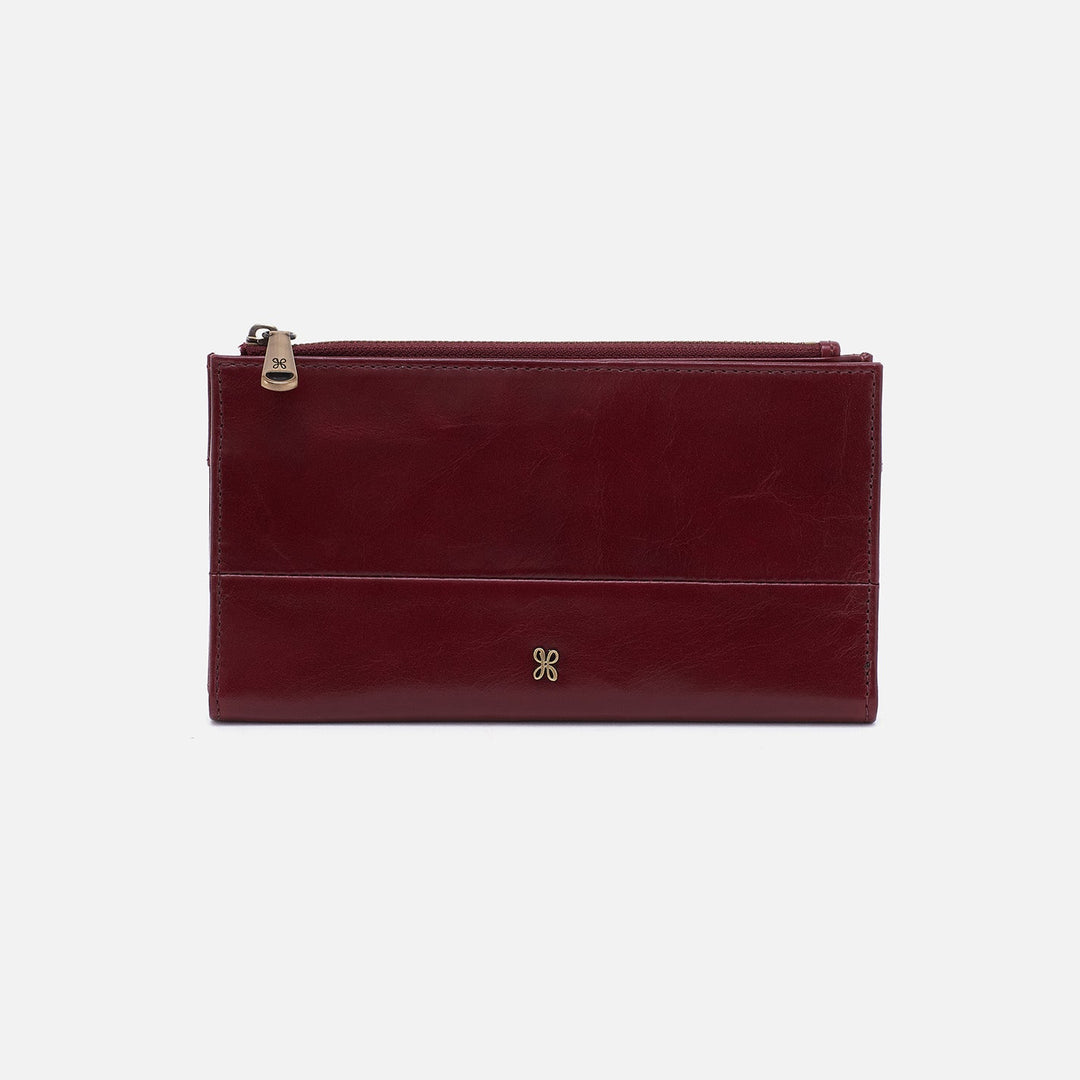 Hobo Jill Large Bifold Wallet - Winterberry Polished Leather