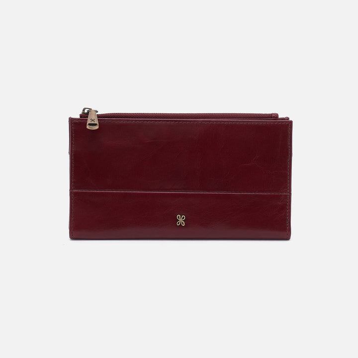 Hobo Jill Large Bifold Wallet - Winterberry Polished Leather