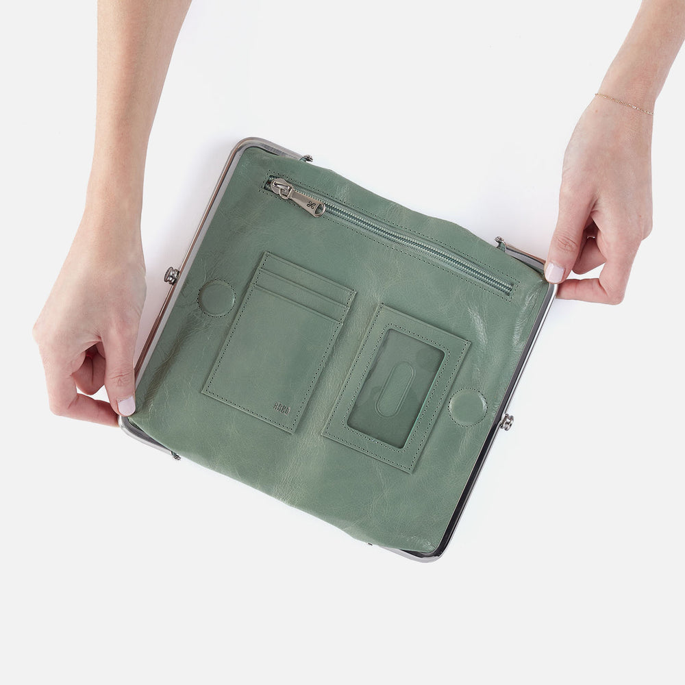 Hobo Lauren Clutch Wallet - Jade Polished Leather