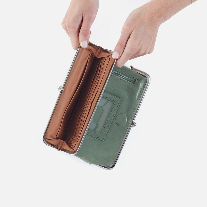 Hobo Lauren Clutch Wallet - Jade Polished Leather
