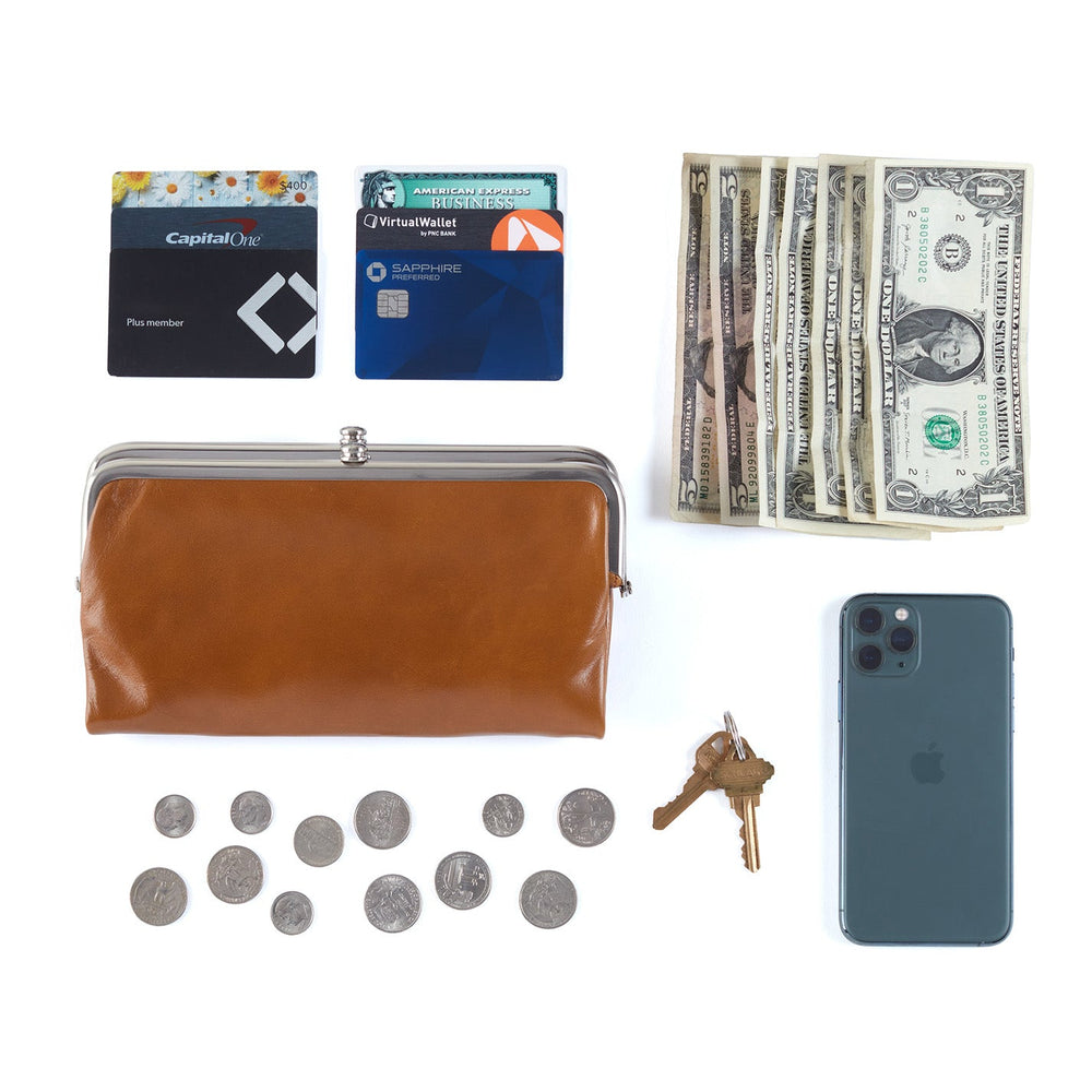 Hobo Lauren Clutch Wallet - Truffle Polished Leather