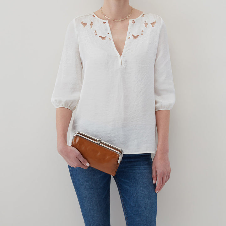 Hobo Lauren Clutch Wallet - Truffle Polished Leather