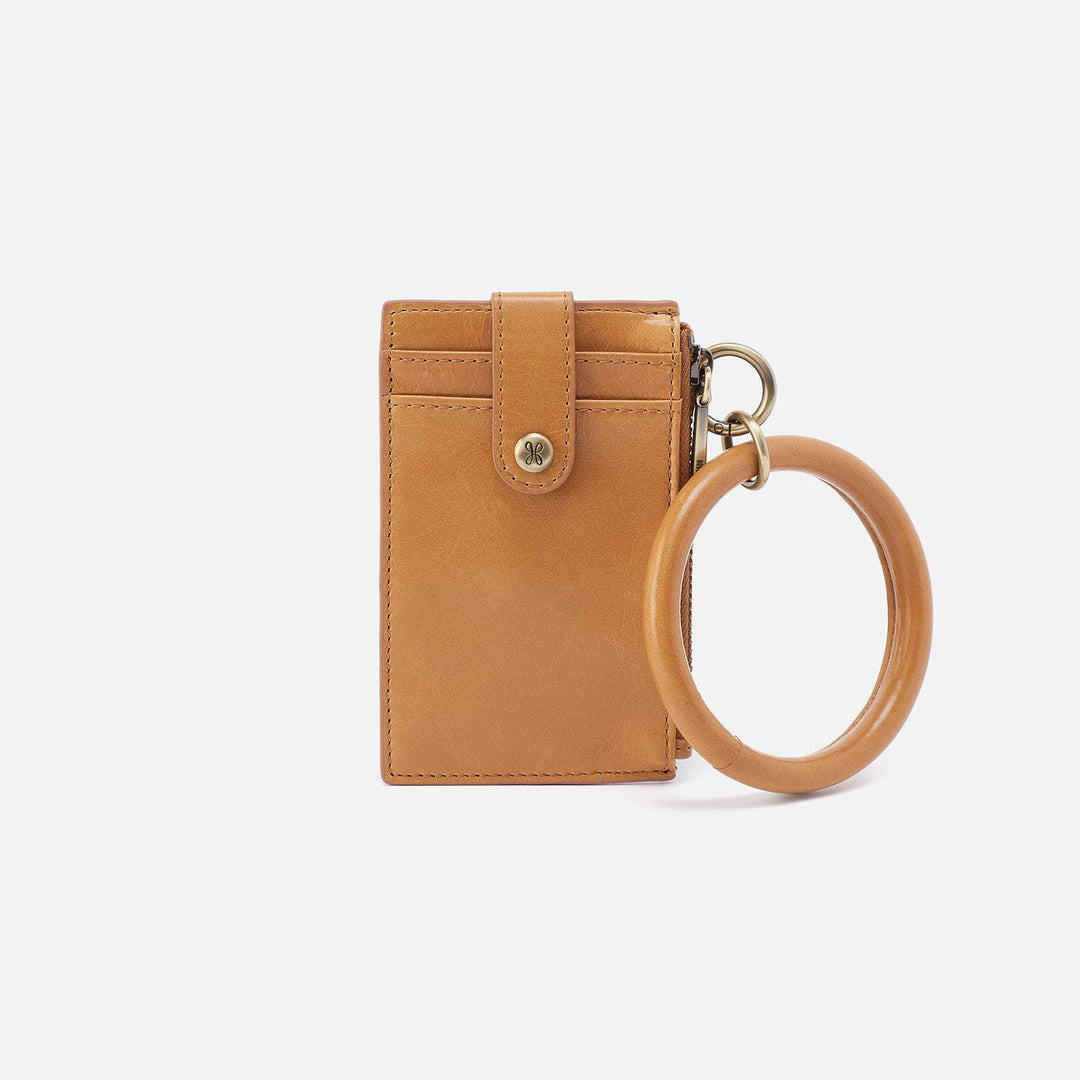 Hobo Ring Credit Card Wristlet - Natural Polished Leather