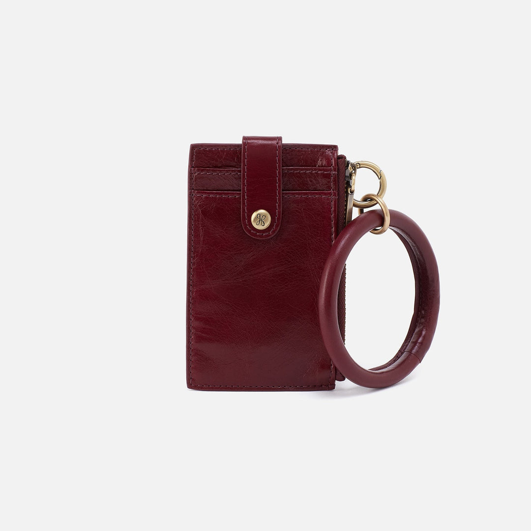 Hobo Ring Credit Card Wristlet - Winterberry Polished Leather