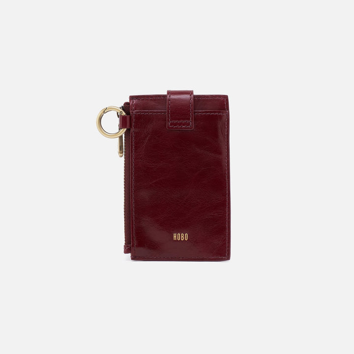 Hobo Ring Credit Card Wristlet - Winterberry Polished Leather