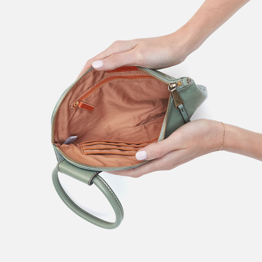 Hobo Sable Wristlet - Jade Polished Leather