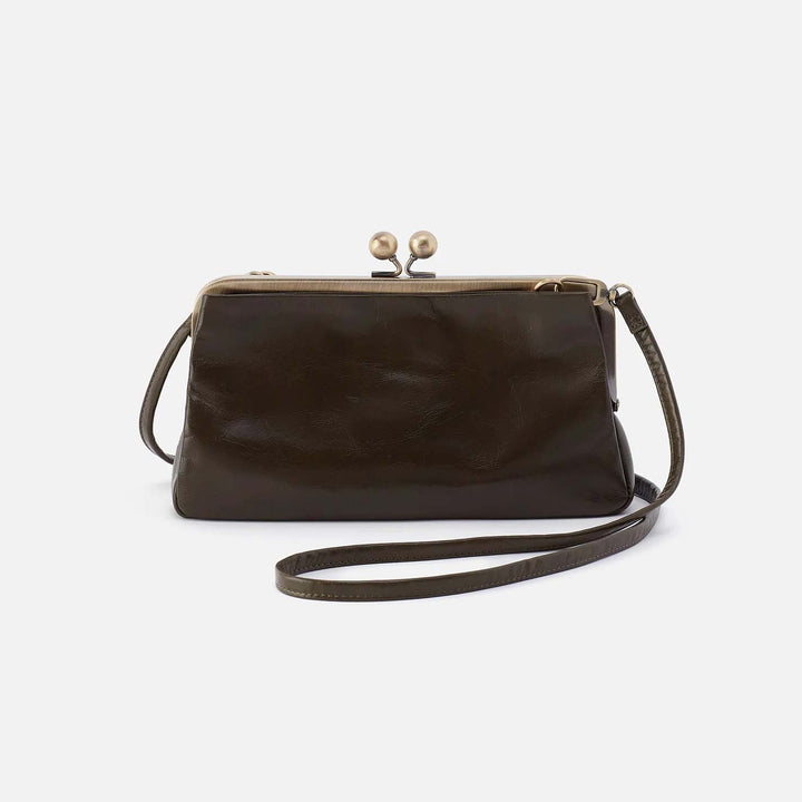 Hobo Lauren Frame Crossbody - Deep Moss Polished Leather