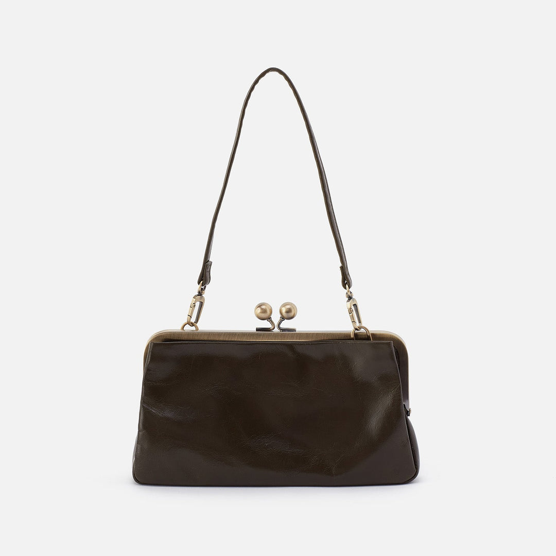 Hobo Lauren Frame Crossbody - Deep Moss Polished Leather