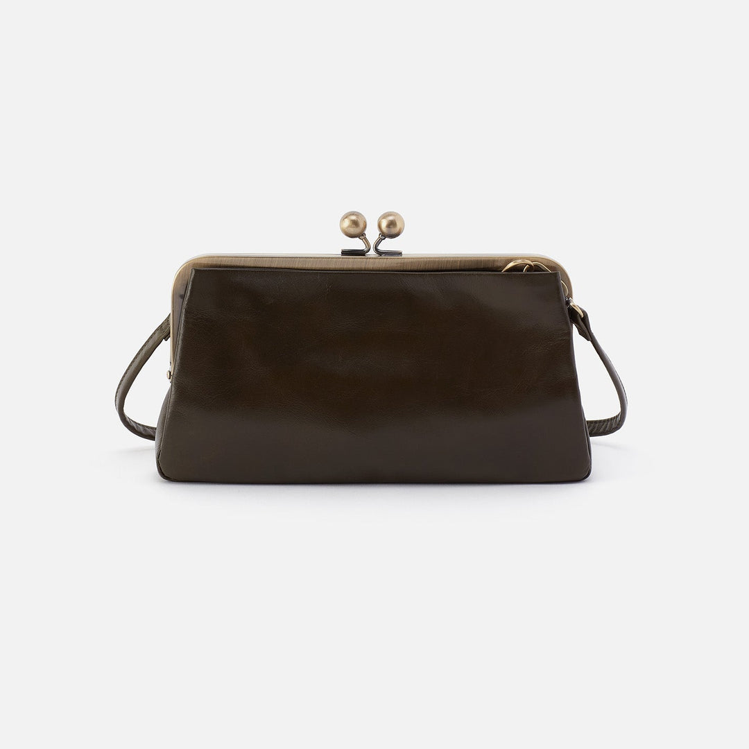 Hobo Lauren Frame Crossbody - Deep Moss Polished Leather