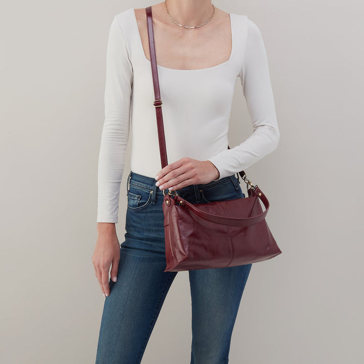 Hobo Avon Shoulder Bag - Winterberry Polished Leather