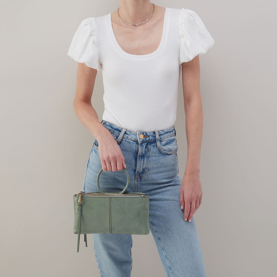 Hobo Sable Crossbody - Jade Polished Leather