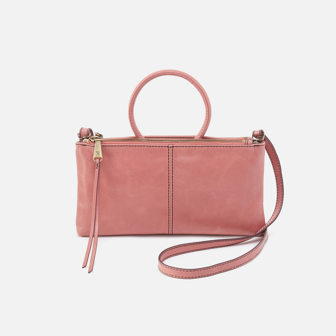 Hobo Sable Crossbody - Rose Polished Leather