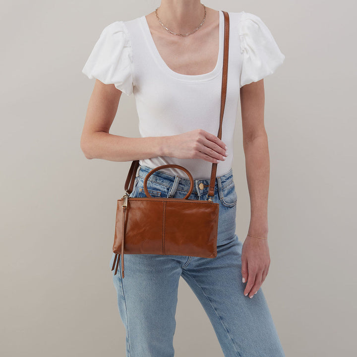 Hobo Sable Crossbody - Truffle Polished Leather