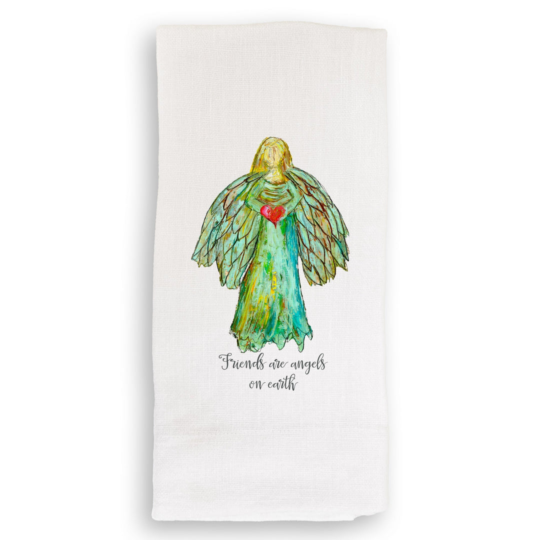French Graffiti Dish Towel - Colorful Angel with Quote