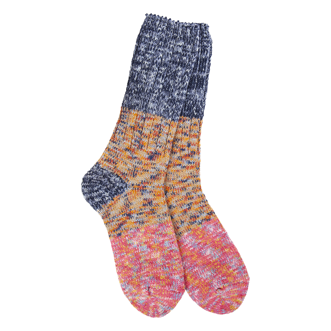 World's Softest Socks Weekend Ragg Crew Colorblock - Enchanted CB Multi