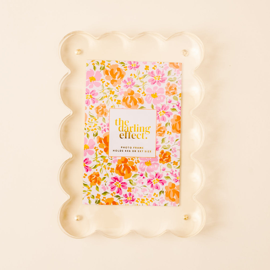 The Darling Effect Rectangle Scalloped Acrylic Frame - Clear