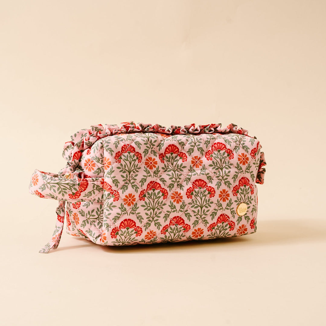 The Darling Effect Essentials Quilted Cosmetic Pouch - Everbloom Dusty Rose