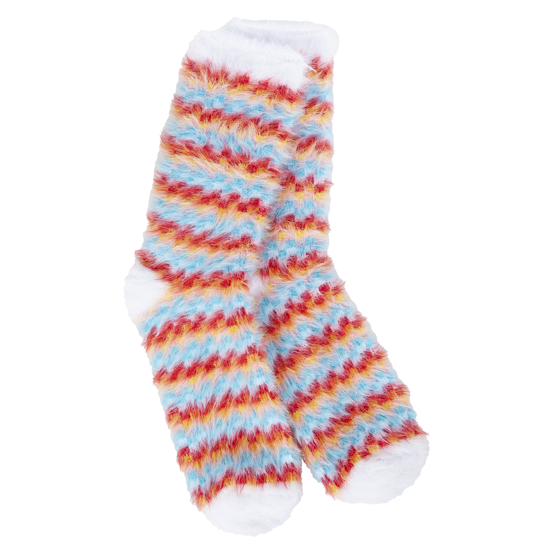 World's Softest Socks Holiday Feather Mini Crew - Whimsical Check