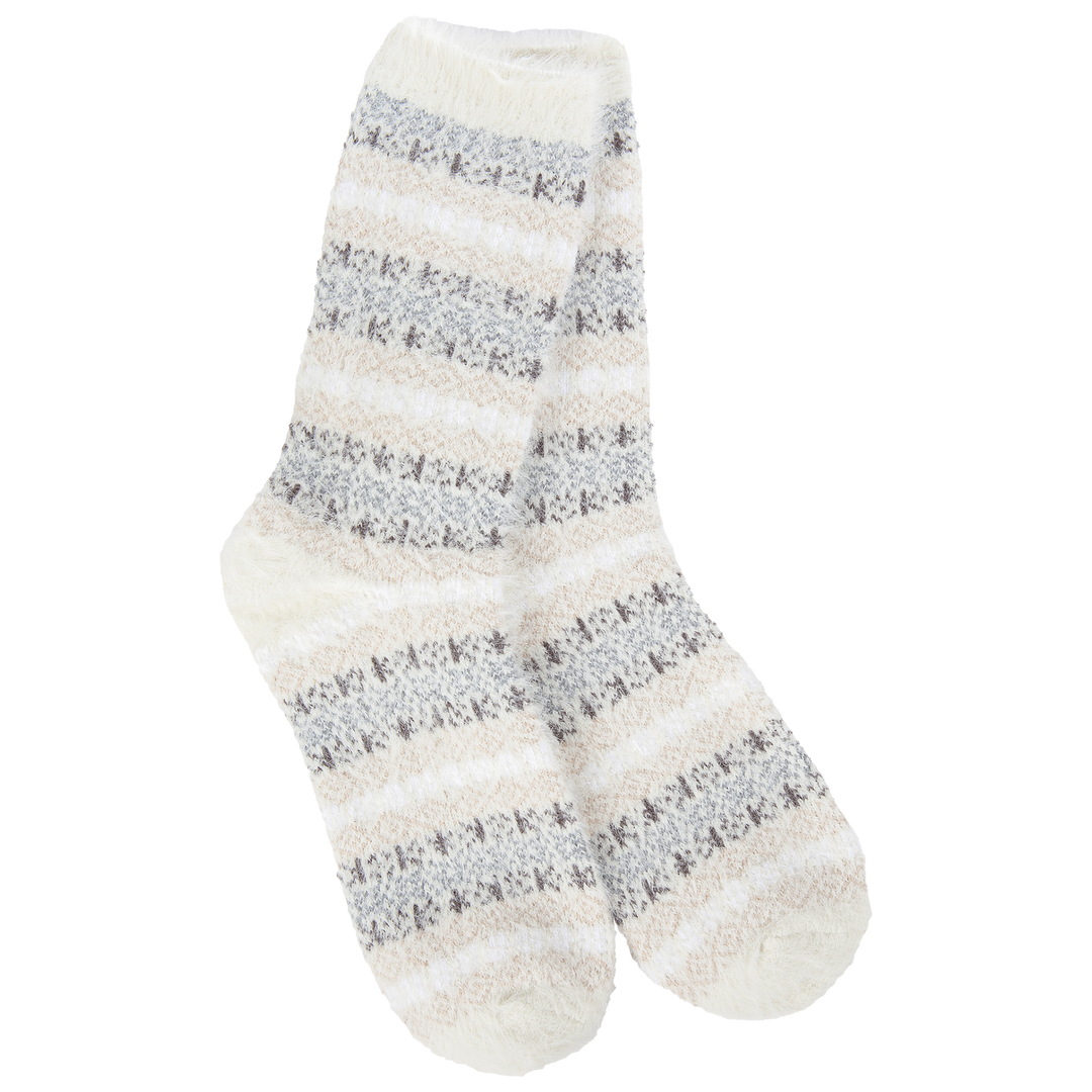 World's Softest Socks Holiday Feather Multi Stripe Crew - Wintertime