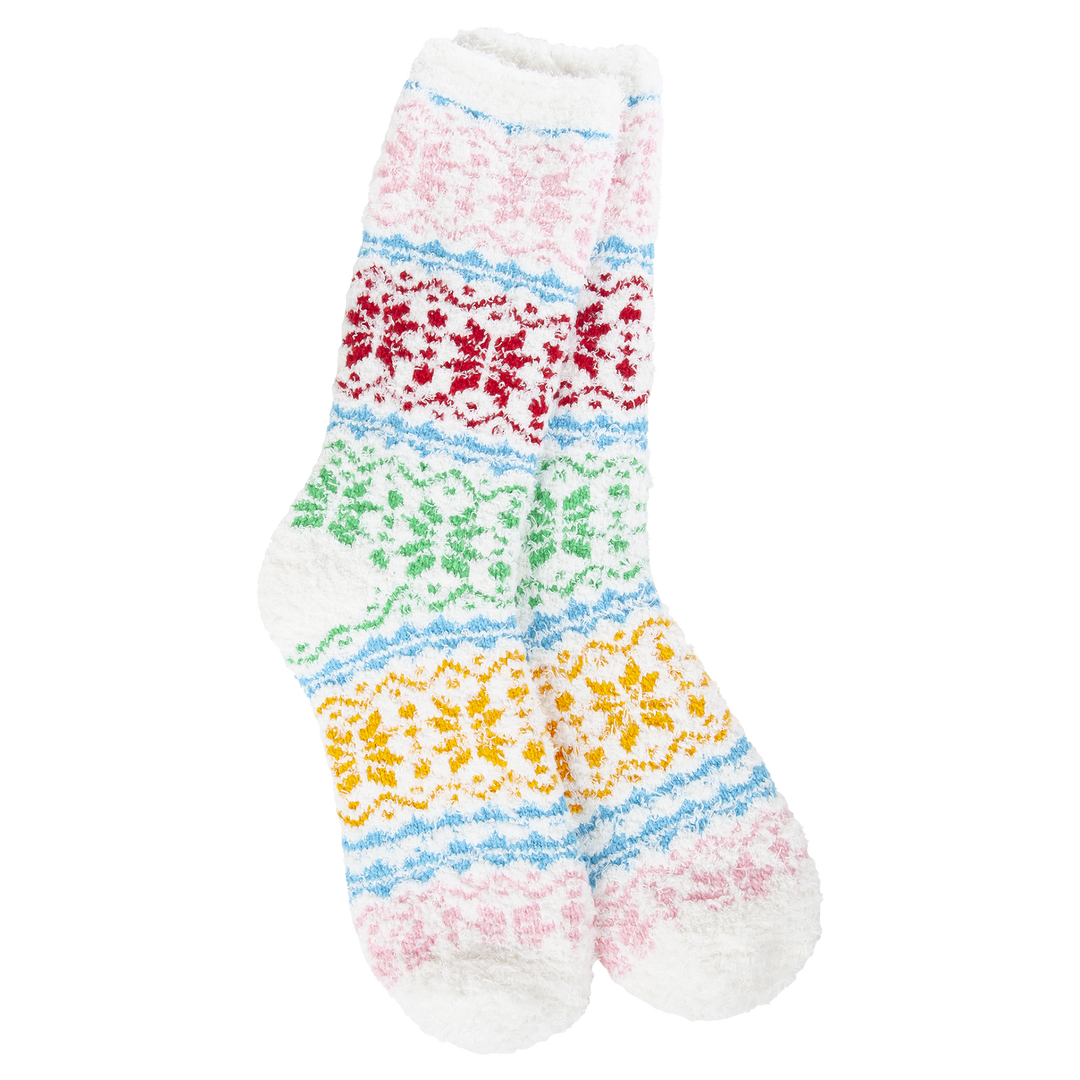 World's Softest Socks Holiday Cozy Winter Crew - Fair Isle Whimsical