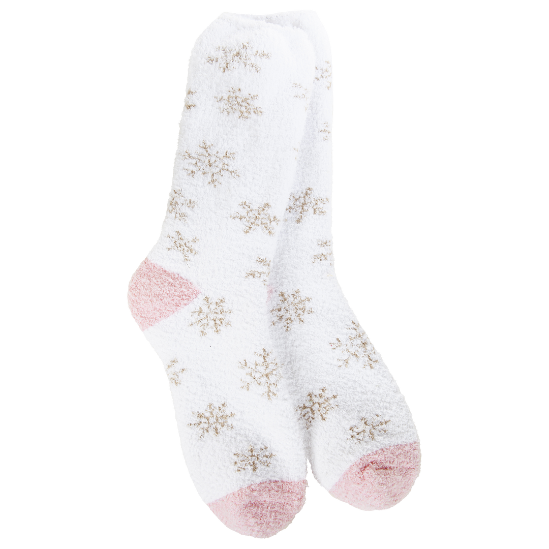 World's Softest Socks Winter Shimmer Crew - White