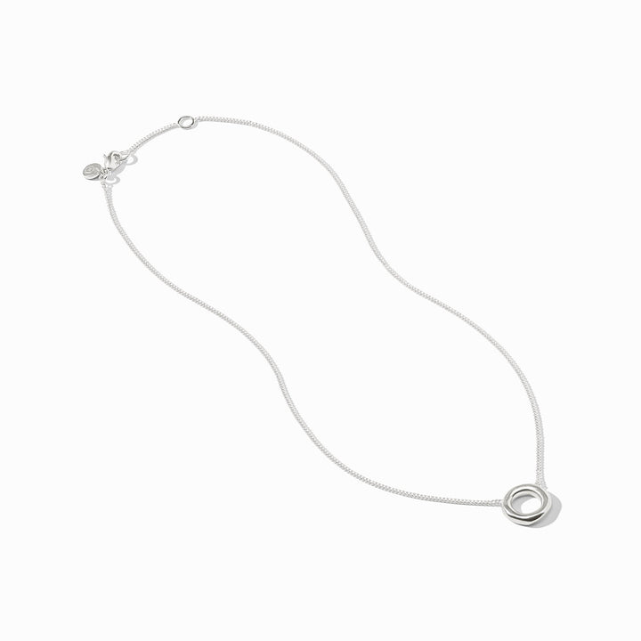 Julie Vos Wave Circle Delicate Necklace - Silver