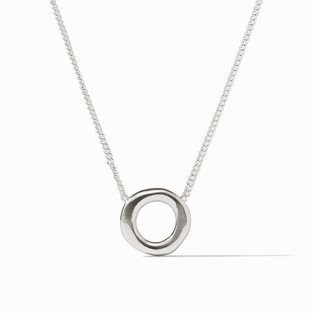 Julie Vos Wave Circle Delicate Necklace - Silver