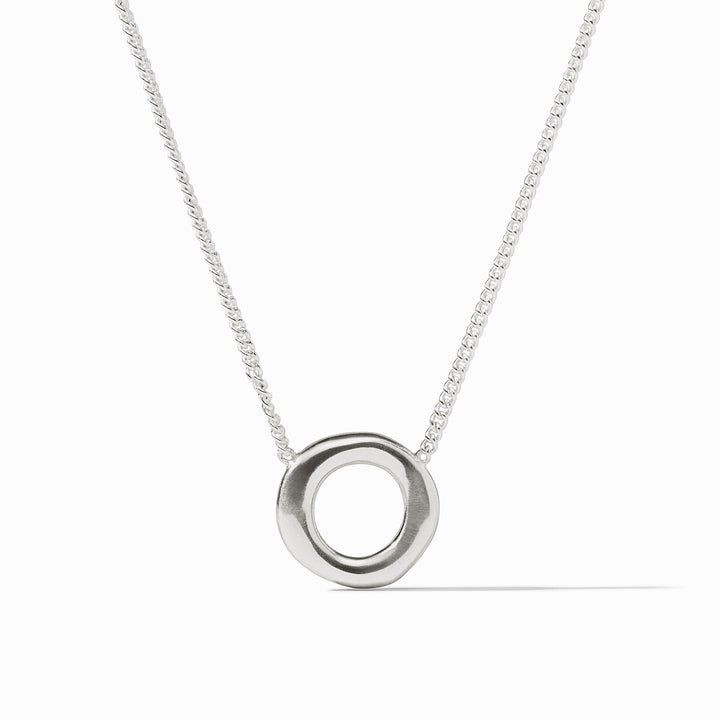 Julie Vos Wave Circle Delicate Necklace - Silver
