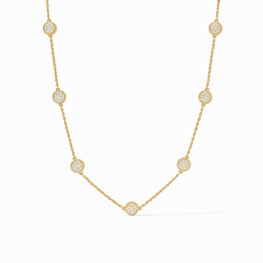 Julie Vos Windsor Delicate Station Necklace - Gold/Pave Cubic Zirconia/OS