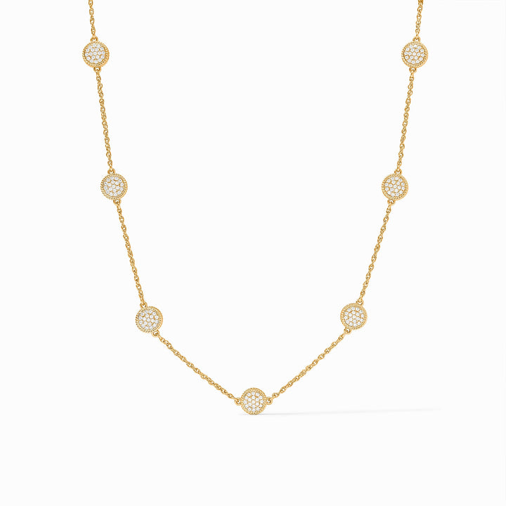 Julie Vos Windsor Delicate Station Necklace - Gold/Pave Cubic Zirconia/OS