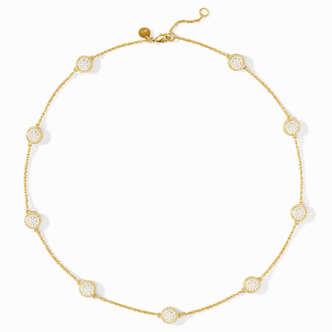 Julie Vos Windsor Delicate Station Necklace - Gold/Pave Cubic Zirconia/OS