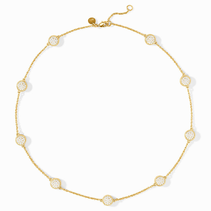 Julie Vos Windsor Delicate Station Necklace - Gold/Pave Cubic Zirconia/OS