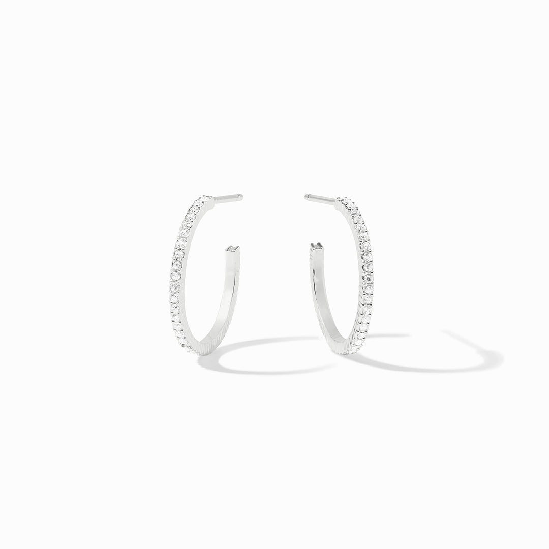 Julie Vos Windsor Hoop Earrings -  Silver/Cubic Zirconia/Small