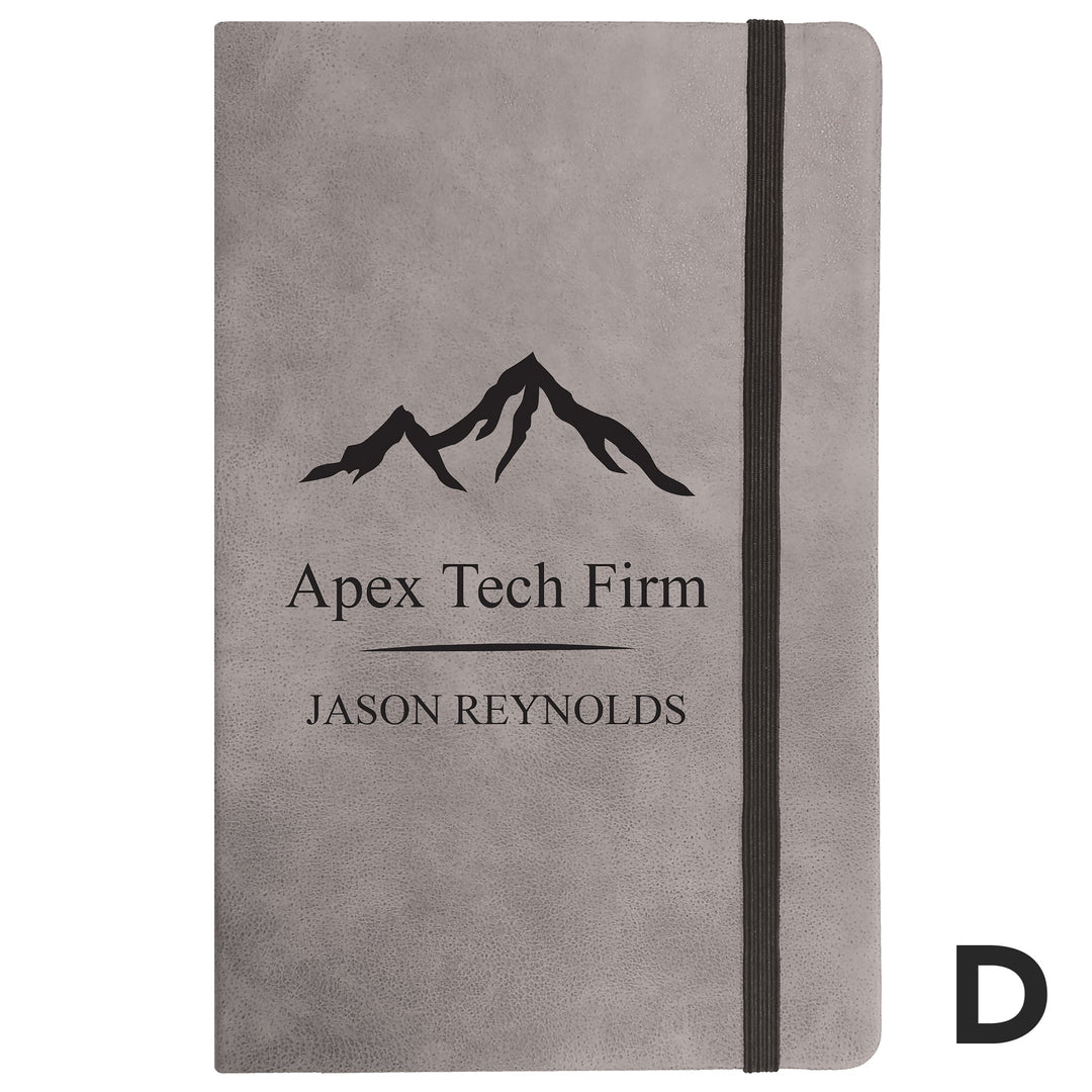 PGD Notebook - Faux Leather Large Tan w/Personalization