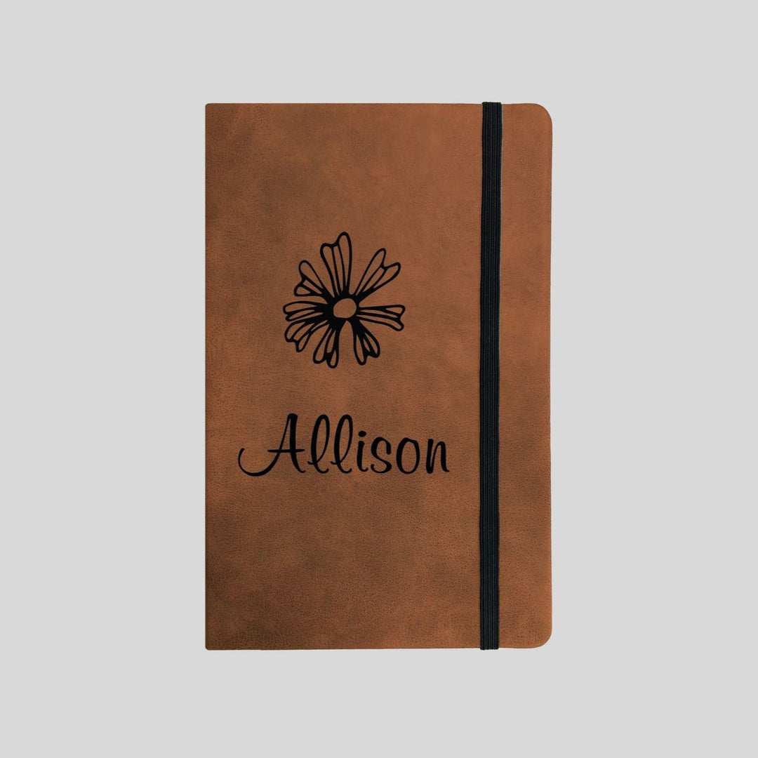 PGD Notebook - Faux Leather Large Tan w/Personalization