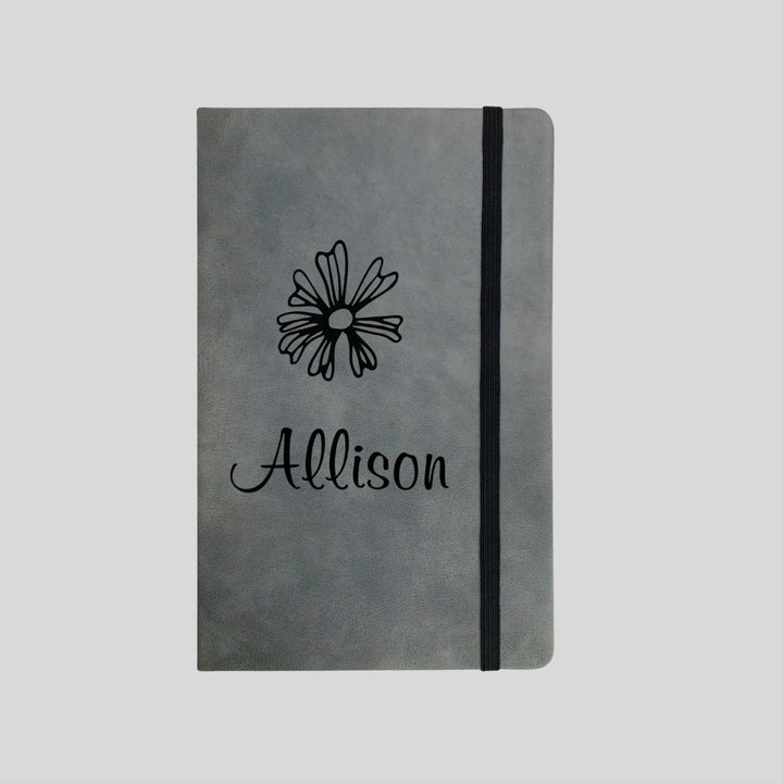 PGD Notebook - Faux Leather Large Gray w/Personalization