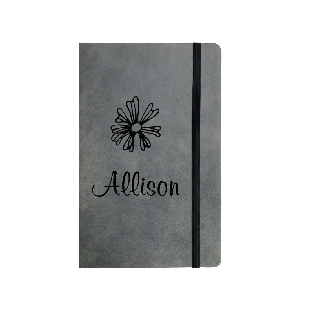 PGD Notebook - Faux Leather Large Gray w/Personalization