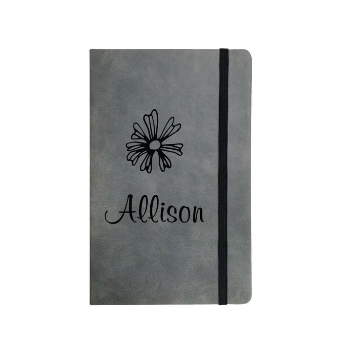 PGD Notebook - Faux Leather Large Gray w/Personalization