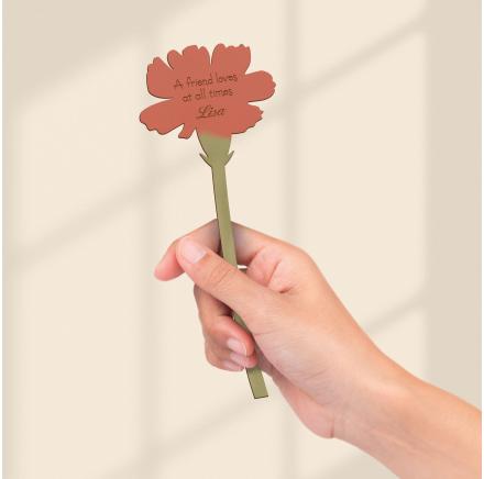 PGD Wooden Flower - Peach Carnation