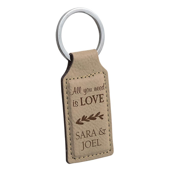 PGD Keychain - Faux Leather Tan w/Personalization