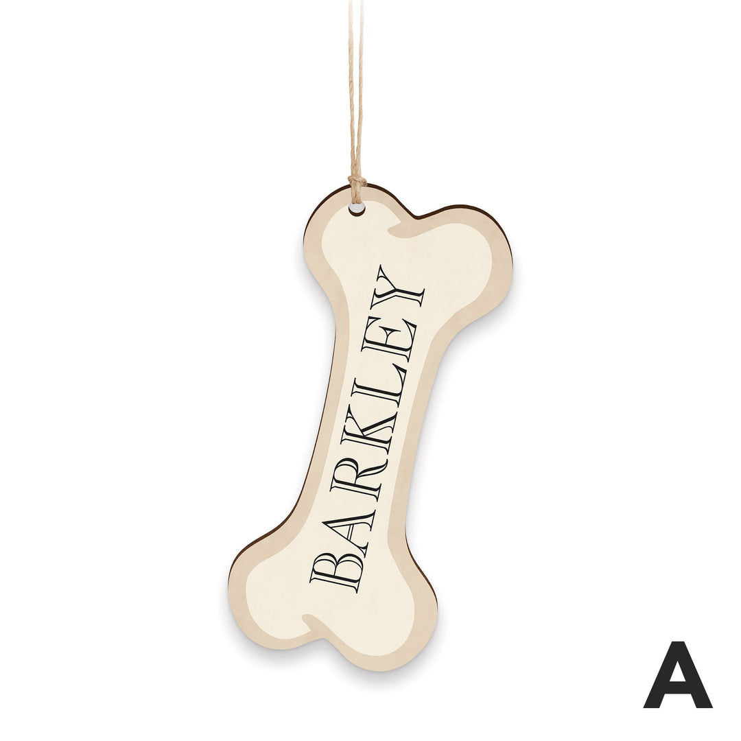 PGD Ornament - Dog Bone w/Wreath & Personalization