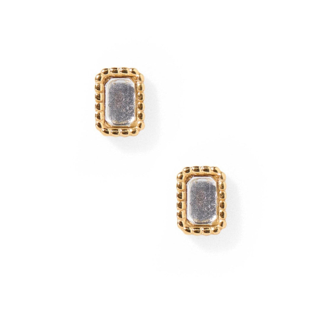 Linny Co Screwback Stud Earrings - Madison Gold Clear