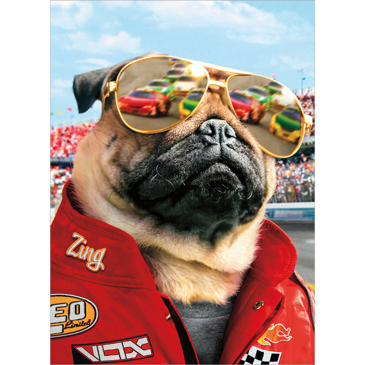 Avanti Press Cool Dog Racing Fan Birthday Card