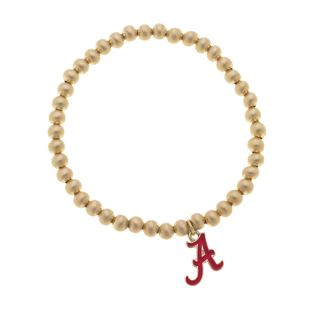 Canvas Enamel Script Stretch Bracelet - Alabama Crimson Tide Logo