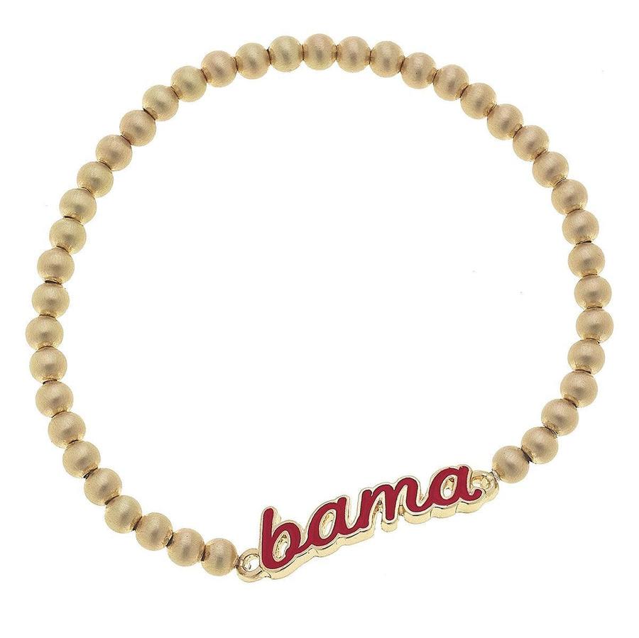 Canvas Enamel Script Stretch Bracelet - Alabama Crimson Tide