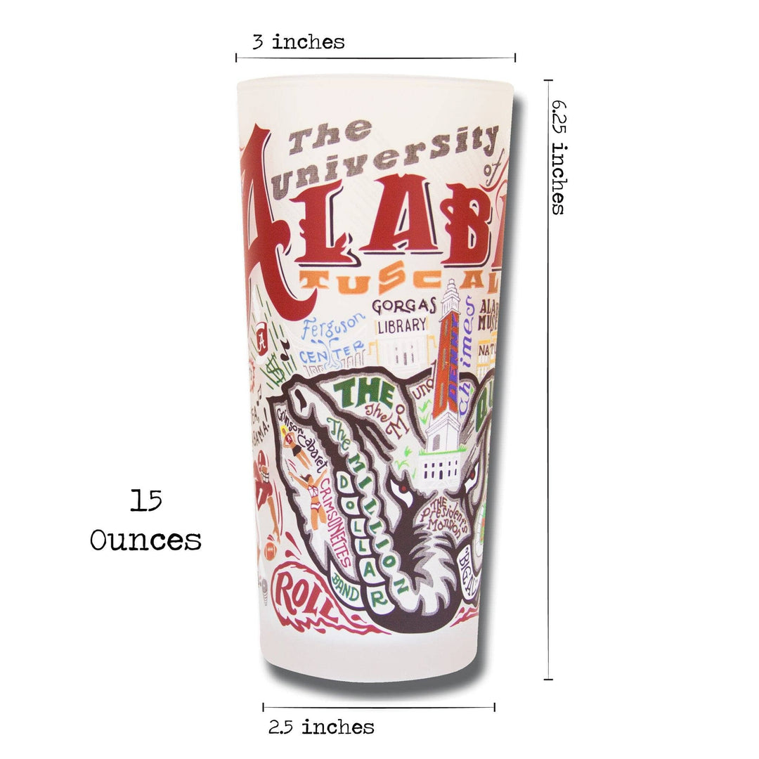 Catstudio University of Alabama Collegiate Drinking Glass