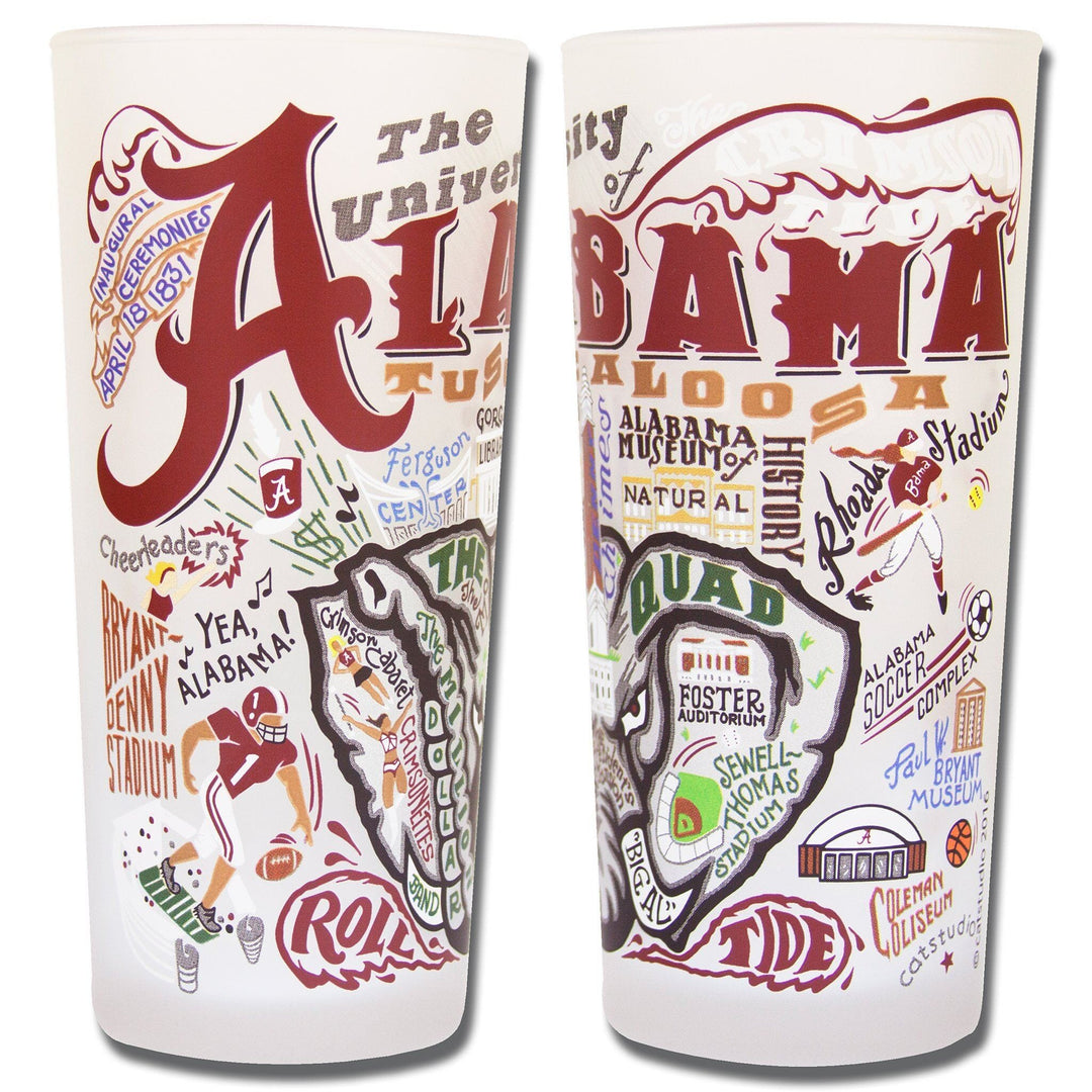 Catstudio University of Alabama Collegiate Drinking Glass