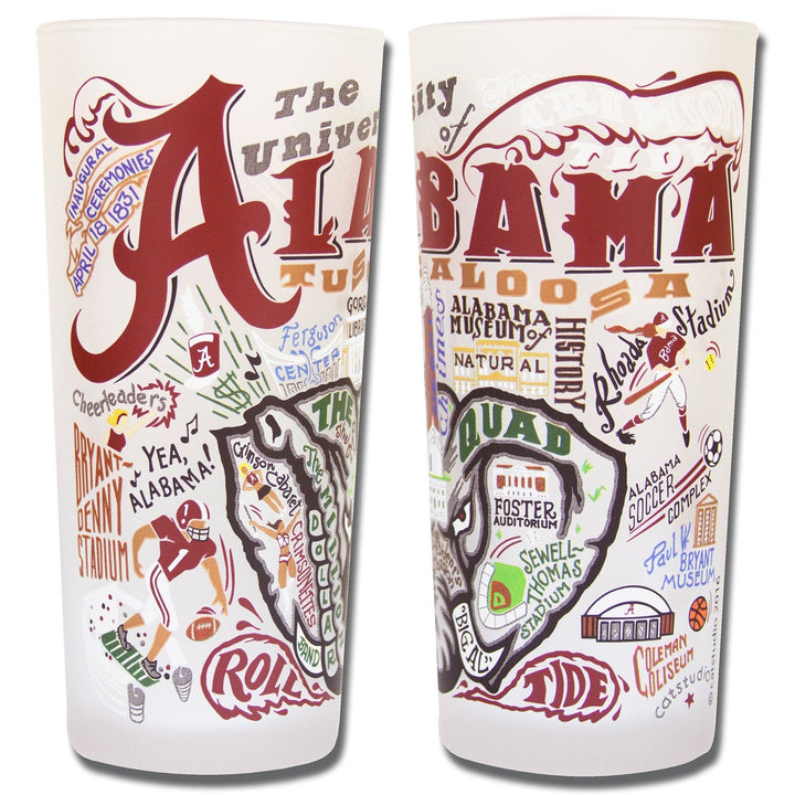 Catstudio University of Alabama Collegiate Drinking Glass