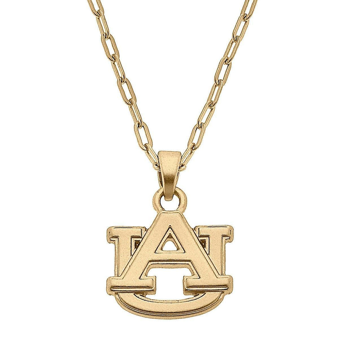Canvas 24K Gold Plated Necklace - Auburn University